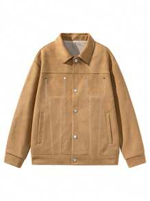 Men's Outdoor Windproof Waterproof Suede Jacket, Sports Casual Coat - Coffee Brown - View 1