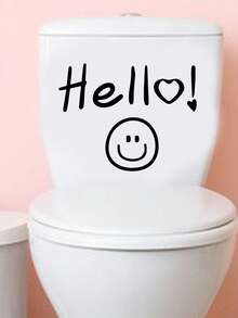 mama look 1張可愛微笑臉馬桶貼紙,浴室裝飾貼紙 - 無色 - 查看 3