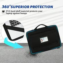 14 Inch Laptop Case, 360°Protective Always-On Work In Chromebook Bag Hard Sleeve Cover Handle Shoulder Strap Computer Classroom Laptop Bags Classroom Bags Teacher Storage Bags Classroom Organizer Bags - Black - View 3