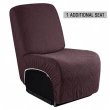 Stretch Recliner Sofa Covers, Reclining Couch Covers With Pockets, Jacquard Reclining Sofa Covers Soft Washable Furniture Protector With Elastic Bottom - Dark Coffee - View 3
