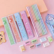 5 Piezas Set De Papelería De Regalo, Kit De Suministros De Estudio, Lápiz Y Conjunto De Papelería Para Estudiantes De Escuela Primaria - Multicolor - Ver 4