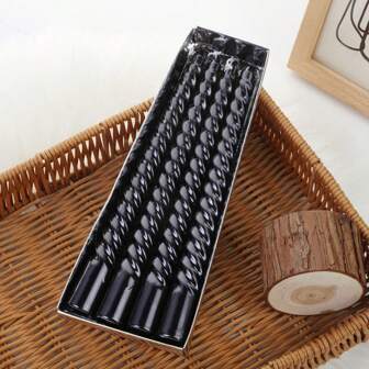 1 Box Of Black Spiral Candles