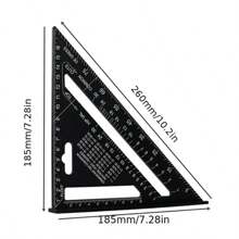 1入黑色鋁合金木工三角尺 - 黑色 - 查看 1