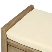 Shoe Rack Bench with Cushioned Seat Shelve Storage Bench Bed Bench Foot Stool Entryway Storage Shelf Organizer with 2 Drawers - Rửa màu xám - Xem 5