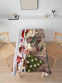 1pc Christmas Themed Pattern Printed Tablecloth - color - View 4