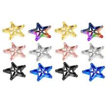 2 Miếng Châu Âu và Châu Mỹ Phong cách Thép không gỉ Ngôi sao năm cánh Vòng núm vú Đối với phụ nữ , Thích hợp Đối với Ngày đêm , Và Đêm Bối cảnh - màu đen - Xem 2