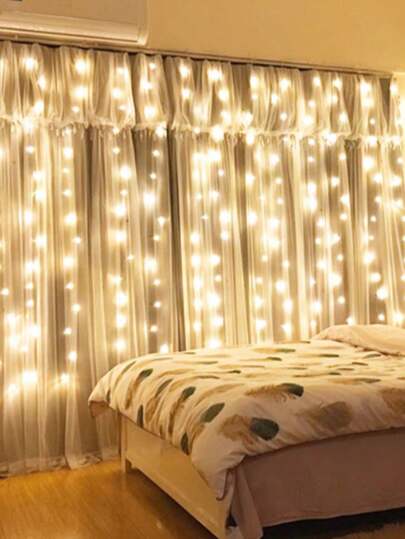 10 metros LED Guirnalda Cortina Luz 8 modos USB Control remoto hada Luz Cuerda para casa Decoración