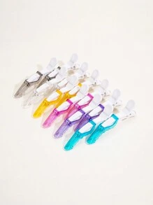 10入組水鴨藍鱷魚夾,美髮鳄魚夾,造型分段式頭髮夾適用於女性和女孩沙龍 - 水鴨藍 - 查看 5