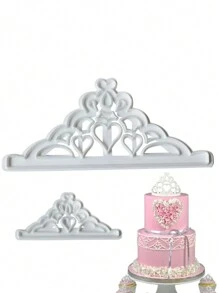 2pcs Crown-Shaped Plastic Candy Cutters For Cake Decorating Fondant/Cake Decoration Tool Chocolate/Gum Paste Mold - White - View 4