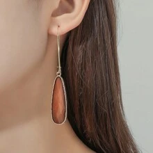 1對古董風法式鈷藍水晶舞會耳環,適用於女性 - 藍色水滴水晶 - 查看 3