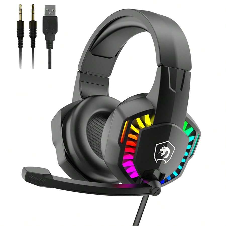 RGB 游戏耳机-黑色 - 黑色 - 查看 1