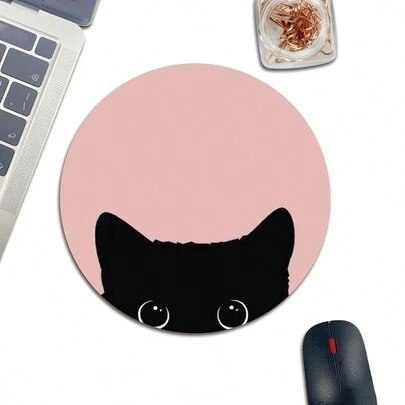 20x20cm圓形貓眼粉紋橡膠滑鼠墊,適用於滑鼠使用