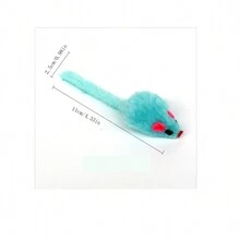 1pc Colorful Feather & Plush Mouse Toy - Multicolor - View 5