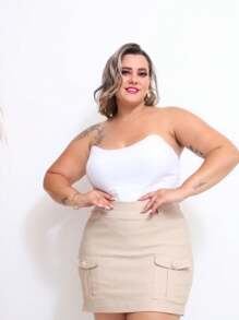 Plus Size Skirts - Champán - Ver 3