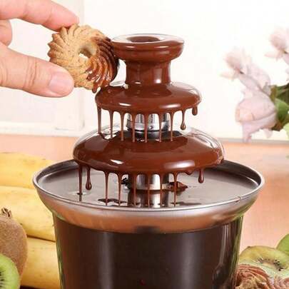 Fuente de Chocolate para el hogar de Tres Capas, Fondue de Chocolate derretido