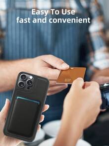 2入組habyby磁性黑色pu皮革手機殼和pu皮革 Magsafe錢包,適用於iphone - 黑色 - 查看 8