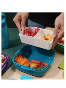 Set de fiambrera con capacidad de 900 ML y vaso de 350 ML, de vuelta al colegio - Morado - Ver 3