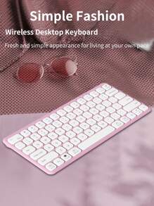 B087①無線
②無鋼圈鍵盤和鼠標二合一-可充電人類工程學的傾斜角,睡模式,2.4Ghz安靜鍵盤鼠標適用於,,筆記本電腦, - 粉色 - 查看 2