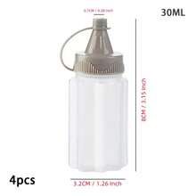 4入組番茄沙拉調味汁瓶,透明調味瓶,擠壓式瓶子,廚房調味品瓶,配料罐,家庭廚房用醋油擠壓瓶,戶外燒烤和野餐調味瓶 - 灰色 - 查看 2