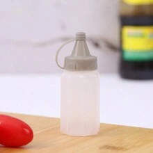 4入組番茄沙拉調味汁瓶,透明調味瓶,擠壓式瓶子,廚房調味品瓶,配料罐,家庭廚房用醋油擠壓瓶,戶外燒烤和野餐調味瓶 - 灰色 - 查看 5