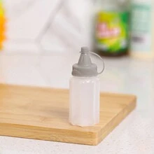 4入組番茄沙拉調味汁瓶,透明調味瓶,擠壓式瓶子,廚房調味品瓶,配料罐,家庭廚房用醋油擠壓瓶,戶外燒烤和野餐調味瓶 - 灰色 - 查看 4