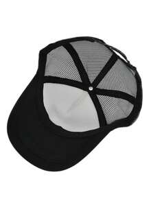 1頂五角星圖案印花棒球帽,男女戶外運動防曬帽,帶海綿網 - 白色 - 查看 2