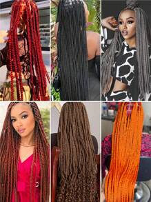 40英寸预拉伸编织接发，单包，低温合成纤维编织接发，专业合成纤维钩编多色辫子，适合女性和儿童日常佩戴、节日和角色扮演，柔软Yaki纹理，可加热定型，165克/包，编织接发，适合万圣节、新年、狂欢节、音乐节和圣诞节礼物 - 黑色 - 查看 10