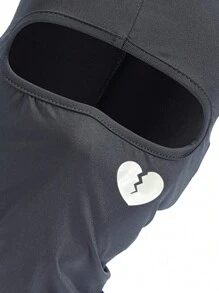 1 件心型印花面罩帽男女戶外騎乘拉法帽防風防曬遮陽帽 - 深灰色 - 查看 2