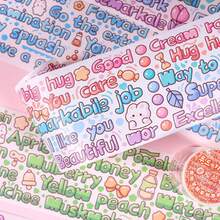 Set De Cinta Adhesiva Para Diario Con Texto En Inglés Y Múltiples Temas, Incluye Pegatinas Y Cinta De Papel Washi, Contenido Variado - Multicolor - Ver 4