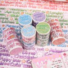 Set De Cinta Adhesiva Para Diario Con Texto En Inglés Y Múltiples Temas, Incluye Pegatinas Y Cinta De Papel Washi, Contenido Variado - Multicolor - Ver 8