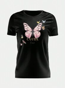 Women T-Shirts - 黑色 - 查看 2