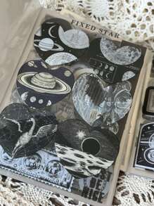 20入組復古月亮、星球、動物、花朵、蝴蝶寵物貼紙,適用於diy相簿製作、日記裝飾 - 彩色 - 查看 4