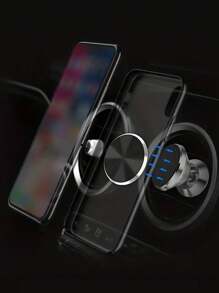 手機殼背面裝有2片圓形cd磁性貼片。可替換金屬板磁性車載手機支架的磁導片 - 黑色 - 查看 5