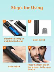 1入組男士便攜式電動鼻毛修剪器