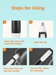 1pc Men Electric Nose Hair Trimmer - Black - View 6