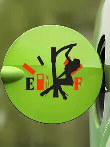 1pc Black Gasoline Gauge Car Fuel Tank Cover Sticker, Car Exterior Decor Sticker, Scratchproof Waterproof Car Body Sticker, Universal Car Model - Multicolor - View 5