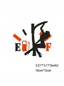 1pc Black Gasoline Gauge Car Fuel Tank Cover Sticker, Car Exterior Decor Sticker, Scratchproof Waterproof Car Body Sticker, Universal Car Model - Multicolor - View 7