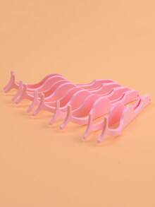 5pcs False Eyelashes Assistant Tools Set Including Pink Eyelash Applicator Tweezers And Eyelash Curler, Beauty Tools - Pink - View 3