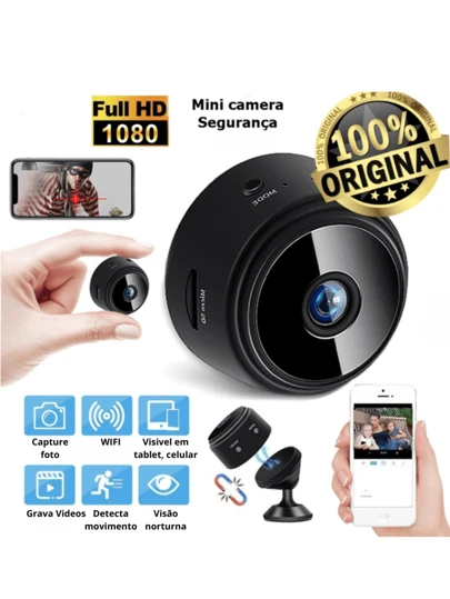 Mini Câmera A9 Original Sem fio 1080p até 2k Monitoramento Segurança campo de perto Visão Noturna