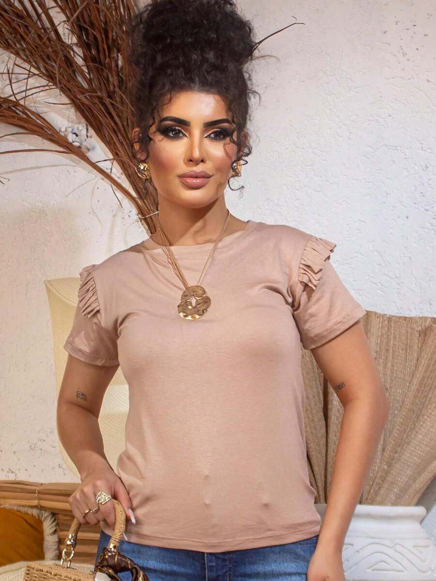 Women T-Shirts - Màu Khaki - Xem 1