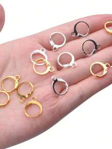 50 Piezas Anzuelos Para Aretes, Anzuelos De Pesca De Alambre De Acero Inoxidable Para Hacer Joyas Diy, Dorado Y Plateado - Multicolor - Ver 3