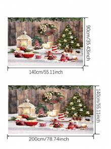 1pc Christmas Themed Pattern Printed Tablecloth - color - View 2