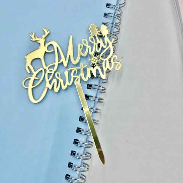 10pcs Acrylic Cake Toppers For Party Christmas Birthday Cake Decoration,Christmas
