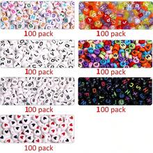 700 顆 7 色圓形字母珠壓克力字母數字珠用於珠寶製作 Diy 項鍊手鍊(7x4 毫米) - 彩色 - 查看 6