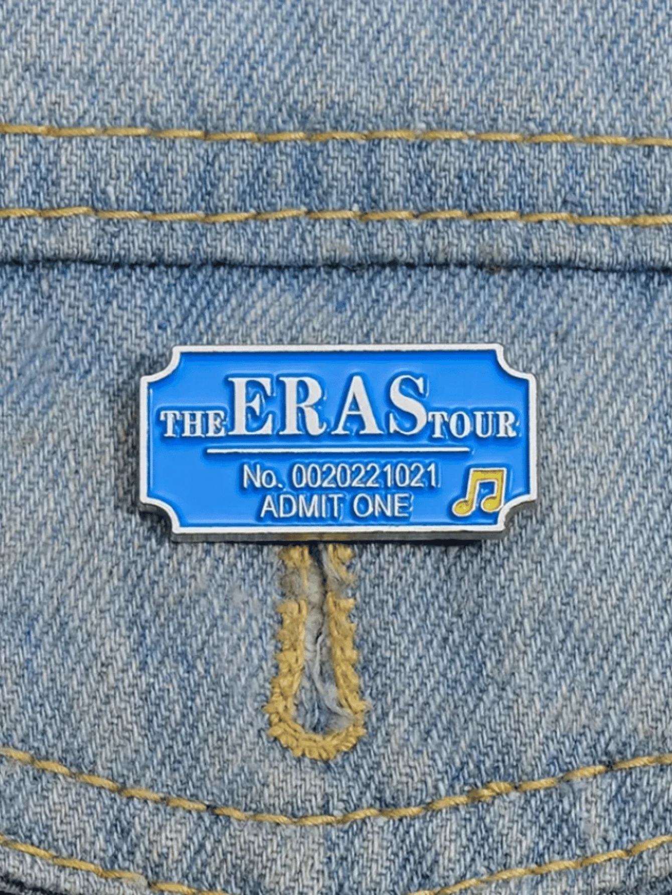 Broche de Metal de Ticket Boleto Concierto Eras TS Azul Insignia Pin Creativo - Azul - Ver 1