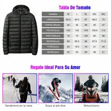 Chamarra con Calefacción de placa Termica alimentada por USB, para el frio y montañismo - Negro - Ver 6