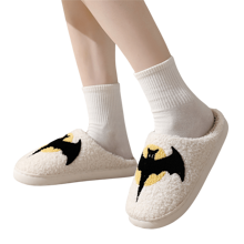 2023全新萬聖節/聖誕節卡通蝙蝠設計溫暖的冬季拖鞋,男女情侶居家室內拖鞋,男女拖鞋