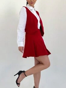 Women Skirts - 紅色 - 查看 2