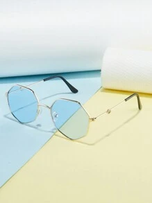 1 件儿童新款金属时尚眼镜，防晒护眼和装饰，适合幼儿男孩和女孩在旅行时佩戴