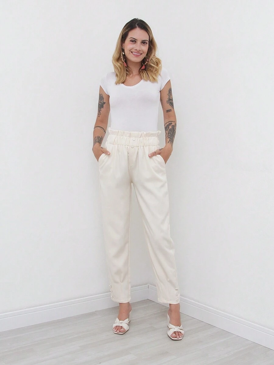 Women Pants - Apricot - View 1